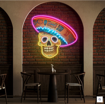 Happy Halloween with Sugar Skull | LED Neon Sign