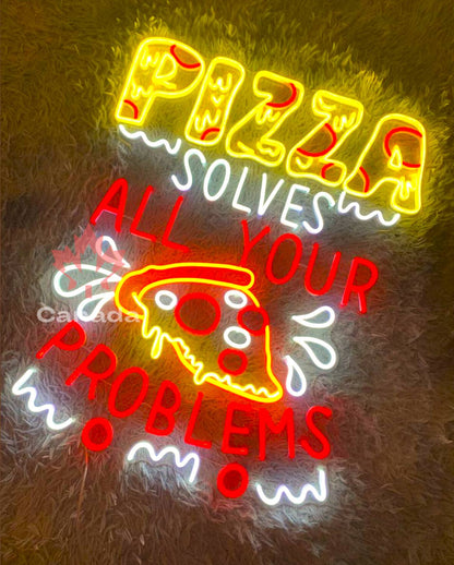 Pizza solve all your problems | LED Neon Sign