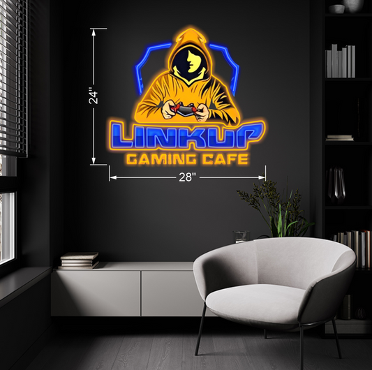 LINK UP GAMING CAFE X2 | LED Neon Sign