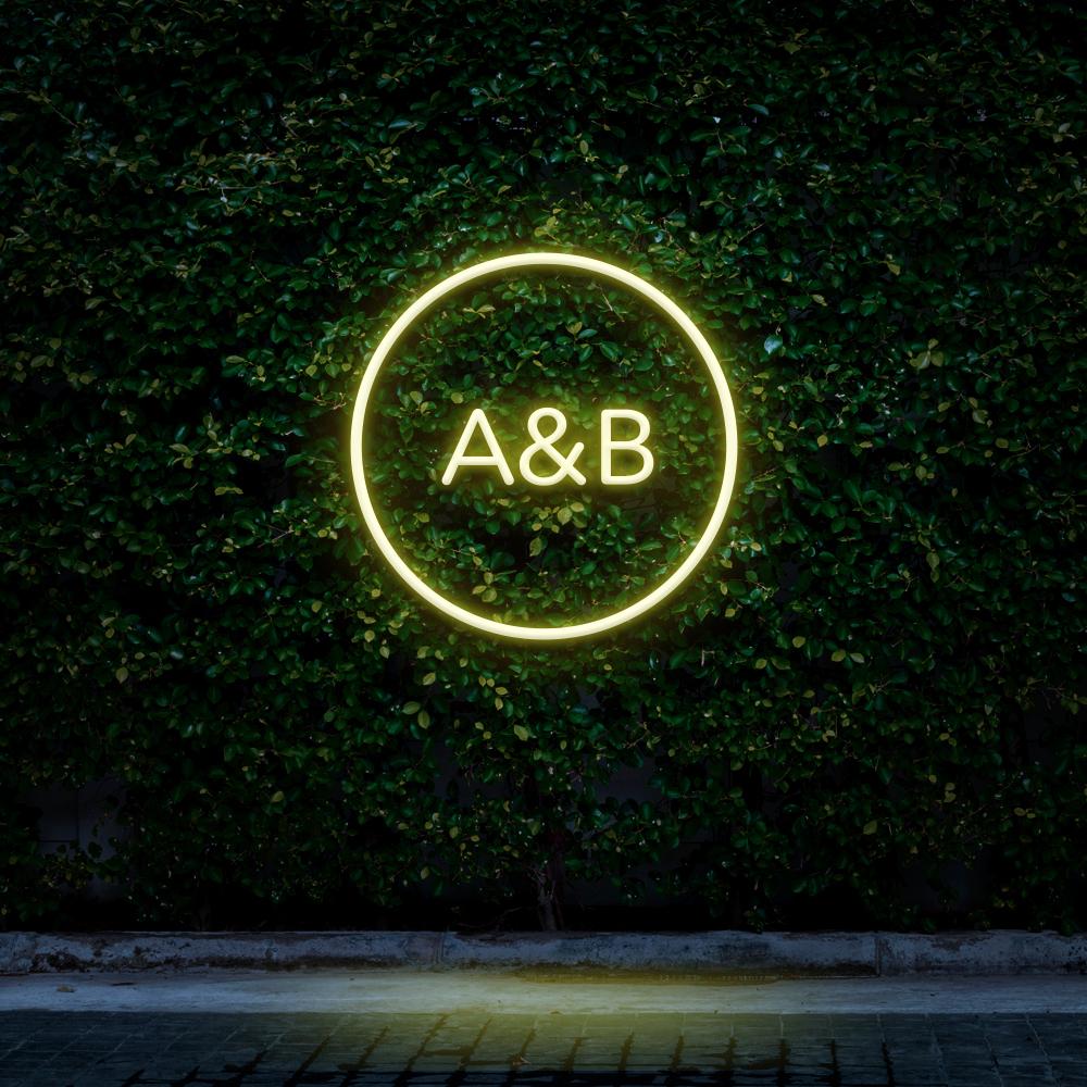 Custom Circle Initials | LED Neon Sign