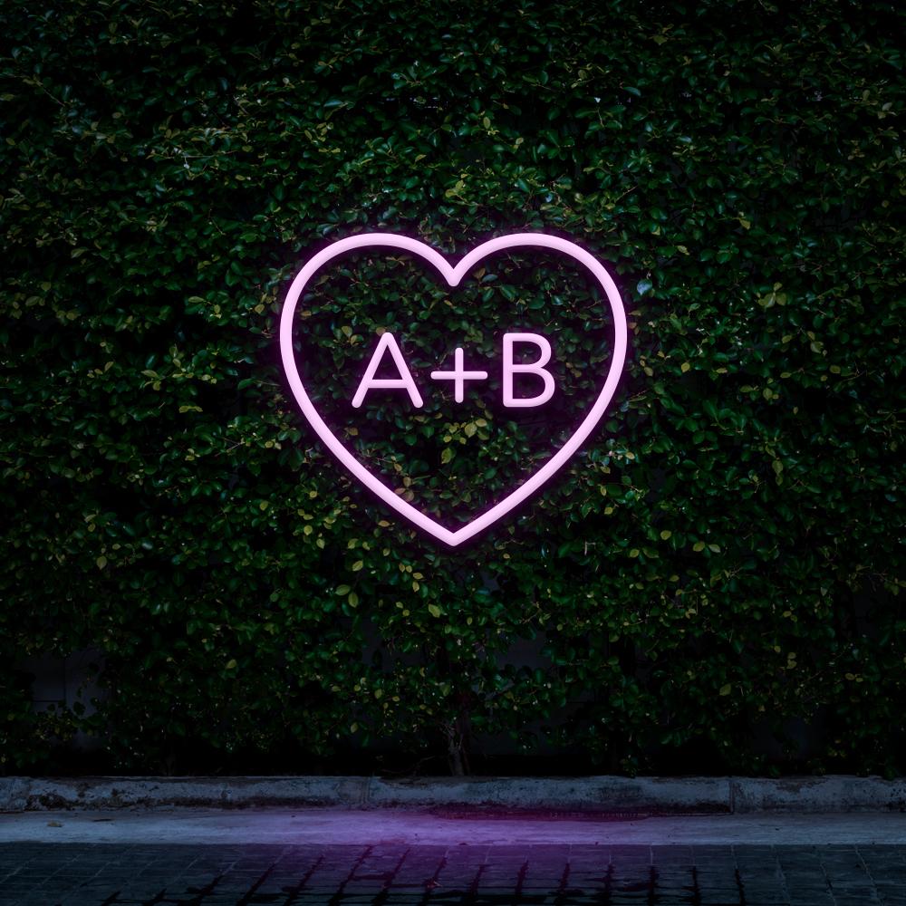 Custom Heart Initials | LED Neon Sign