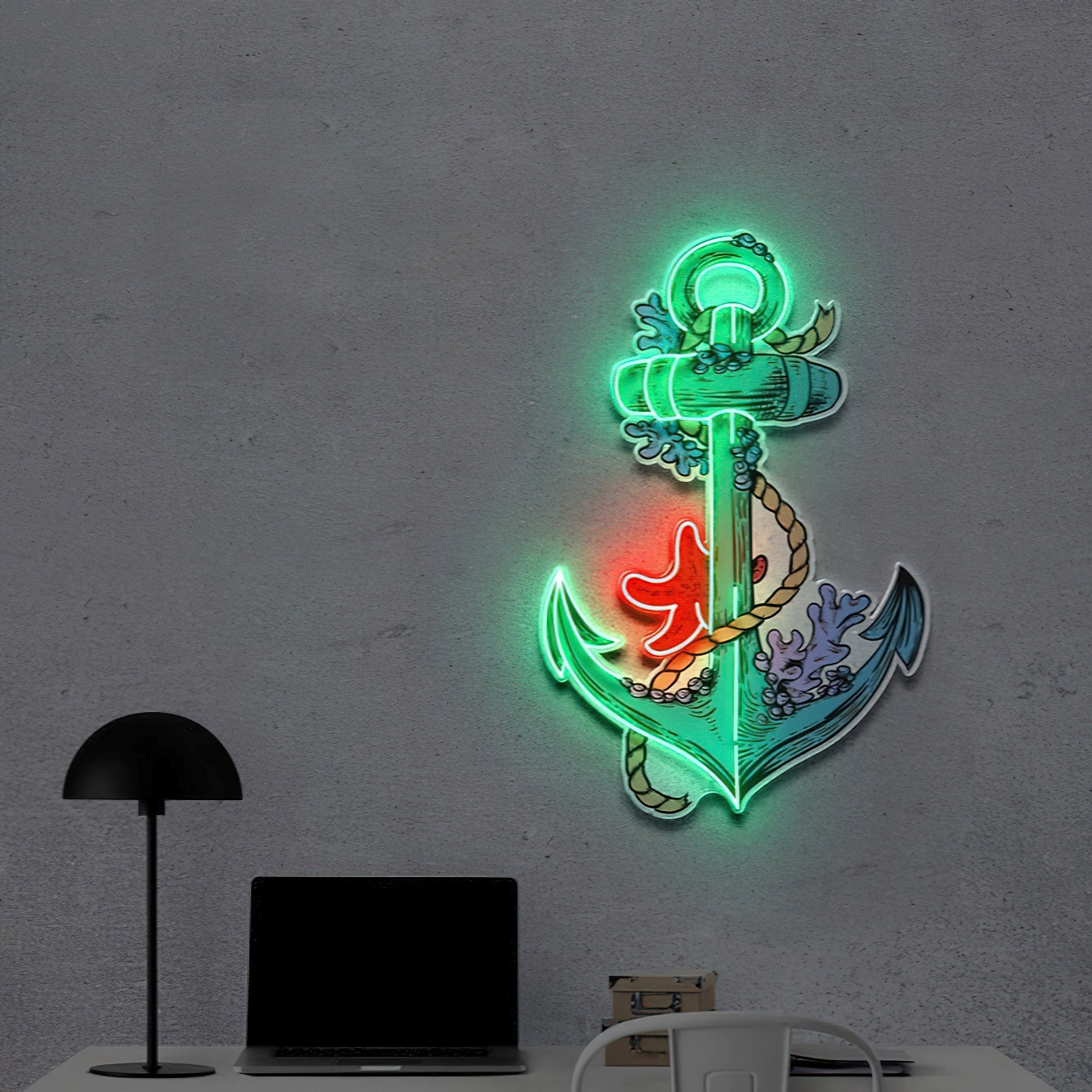 Anchors Up | Neon Acrylic Artwork
