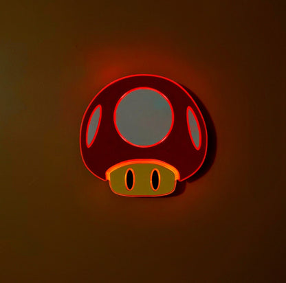 Mario Super Mushroom | Edge Lit Acrylic Signs