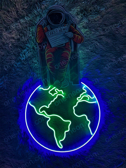 Earth News | Neon Acrylic Artwork